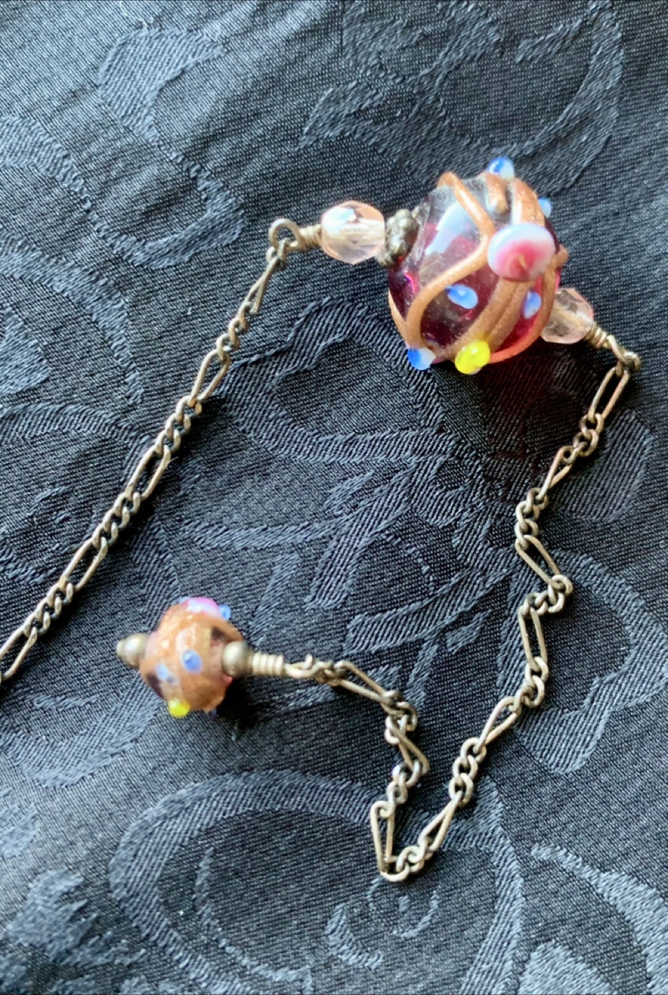 Amethyst pendulum with Murano glass accents - photo 2