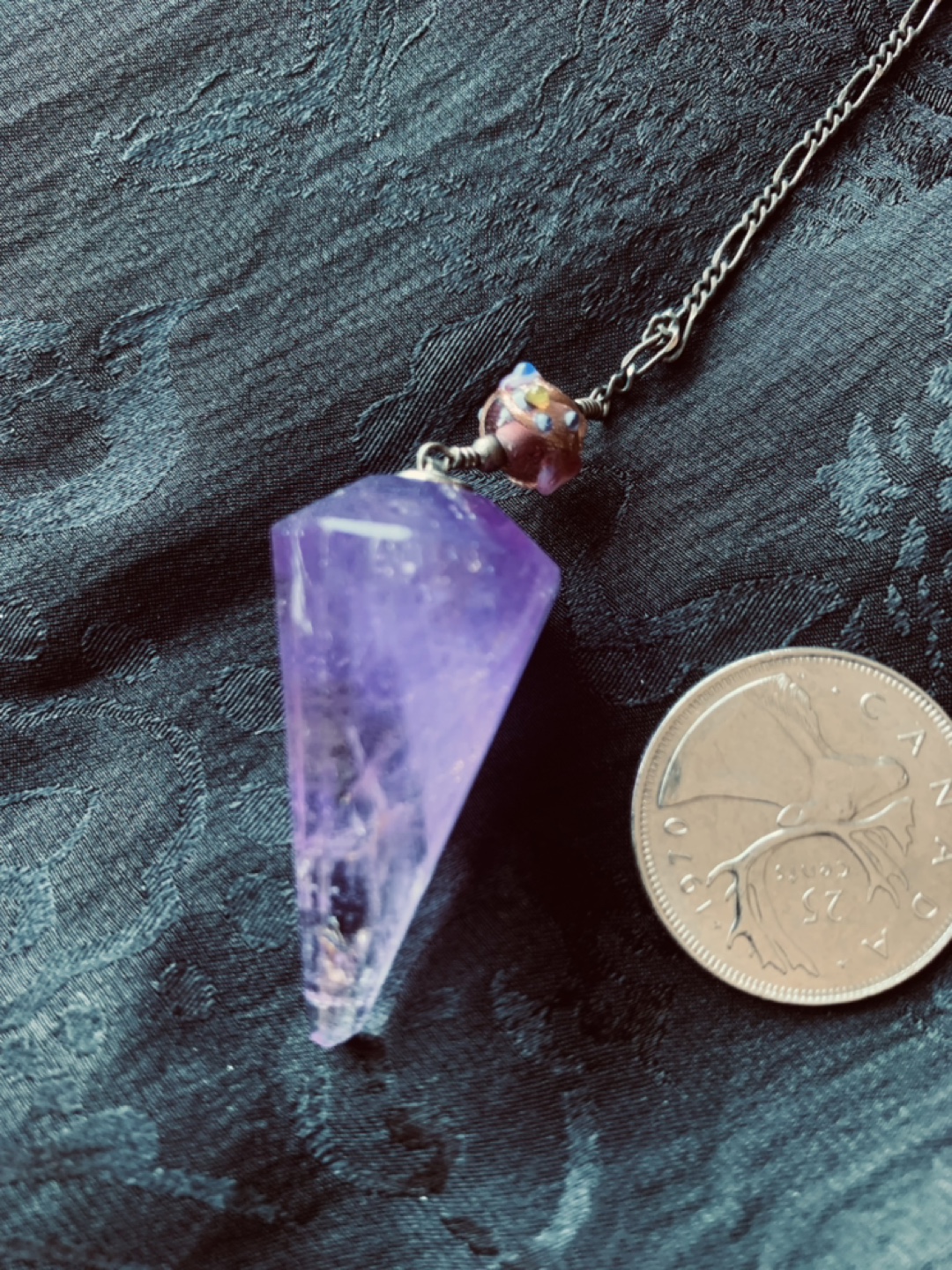 Amethyst pendulum with Murano glass accents - photo 4