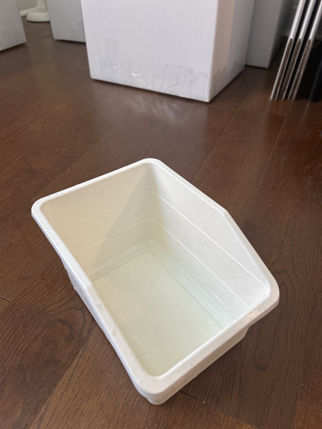 White Plastic Storage Bin - photo 2