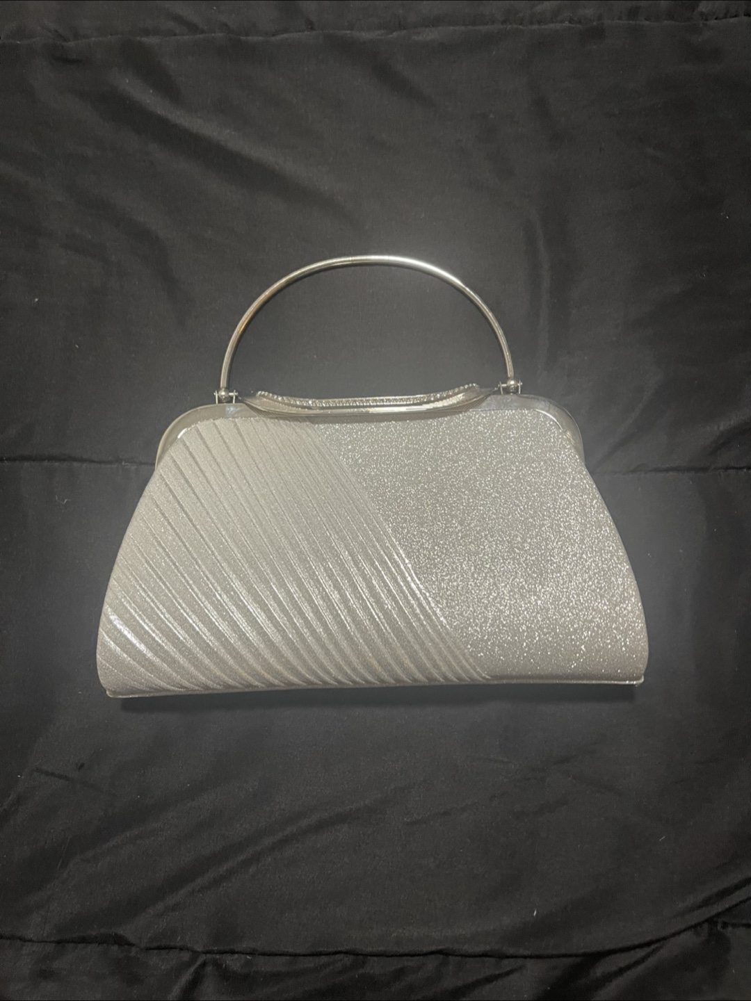 Silver Glitter Evening Clutch