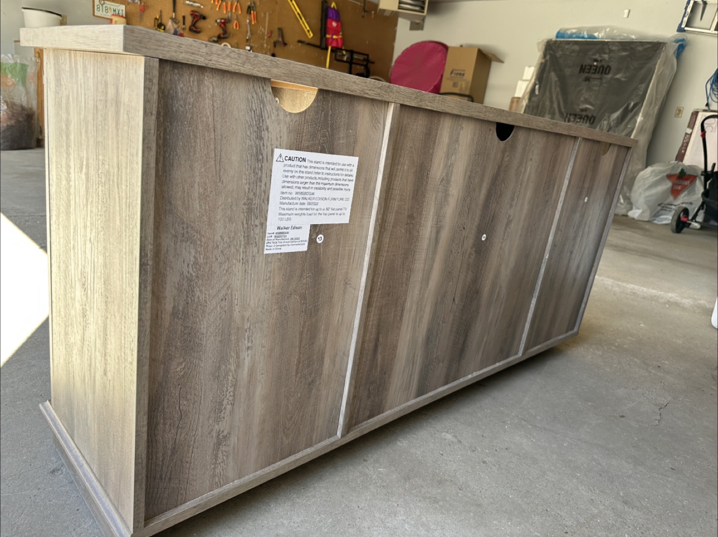 Rustic Grey TV Stand with Sliding Barn Doors - photo 4