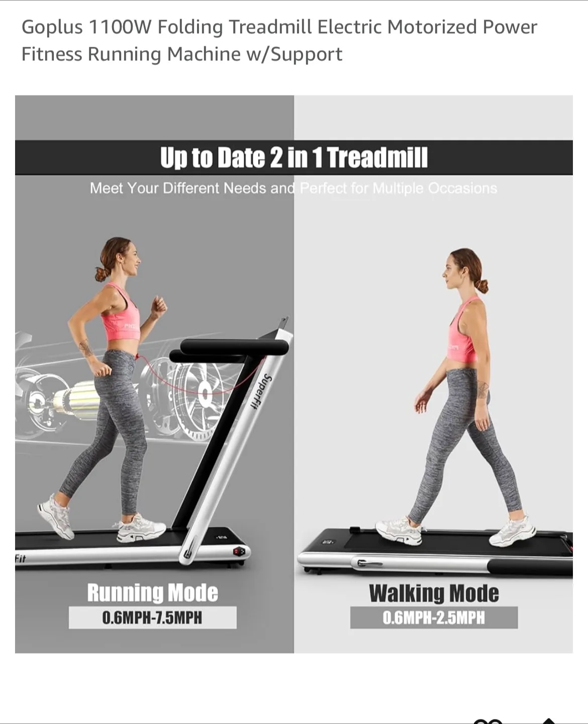 Superfit Goplus 1100W Folding Treadmill image indicator(2)