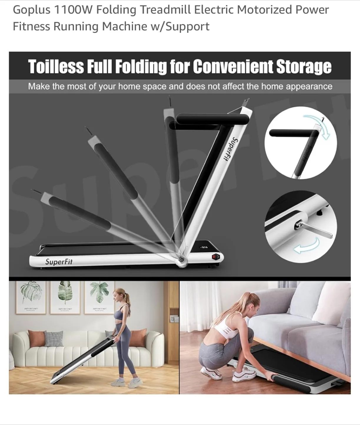 Superfit Goplus 1100W Folding Treadmill image indicator(3)