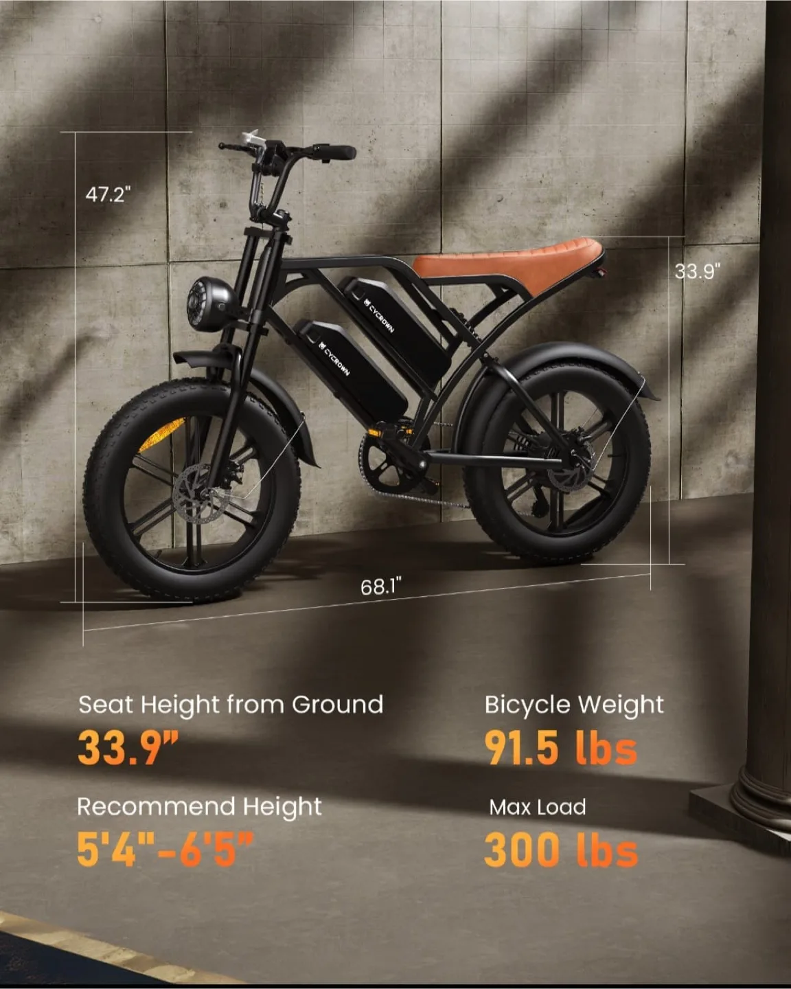 Cycrown Fat Tyre Electric Bicycle image indicator(3)