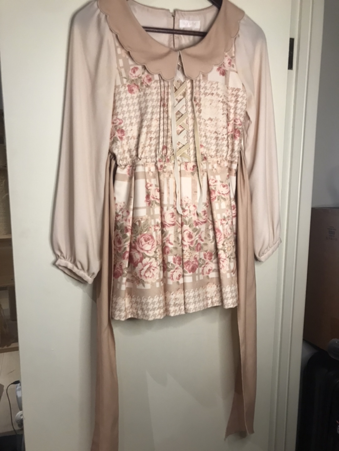Liz Lisa Dress - Floral and Houndstooth Print