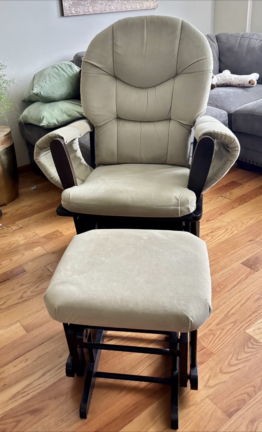 Rocker with Ottoman - Beige/Brown - photo 5
