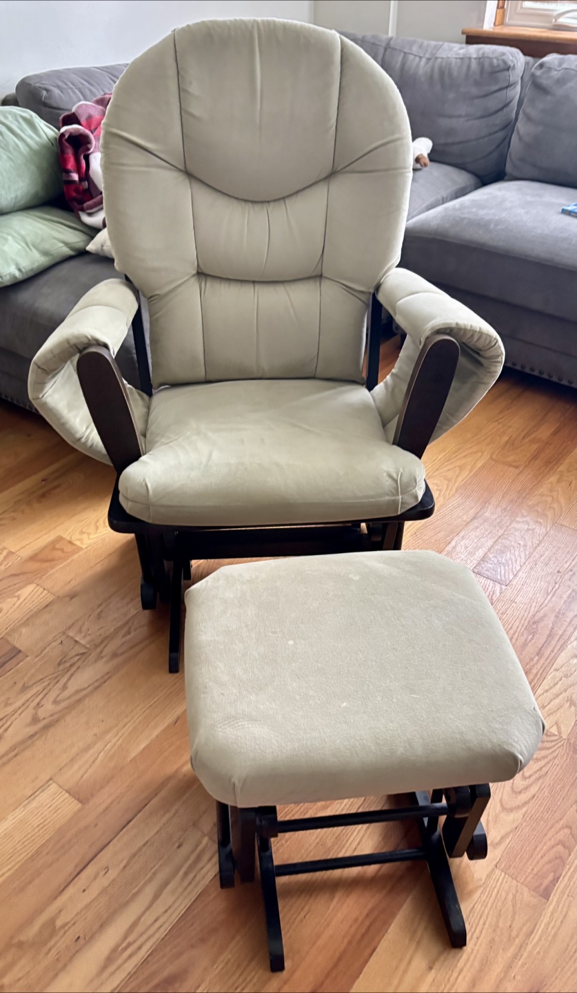 Rocker with Ottoman - Beige/Brown - photo 4