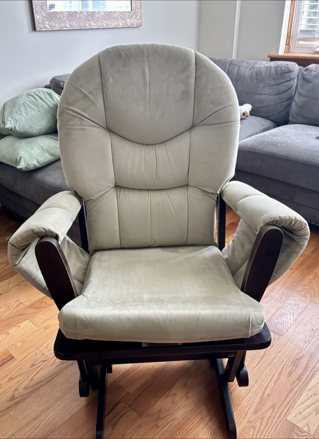 Rocker with Ottoman - Beige/Brown