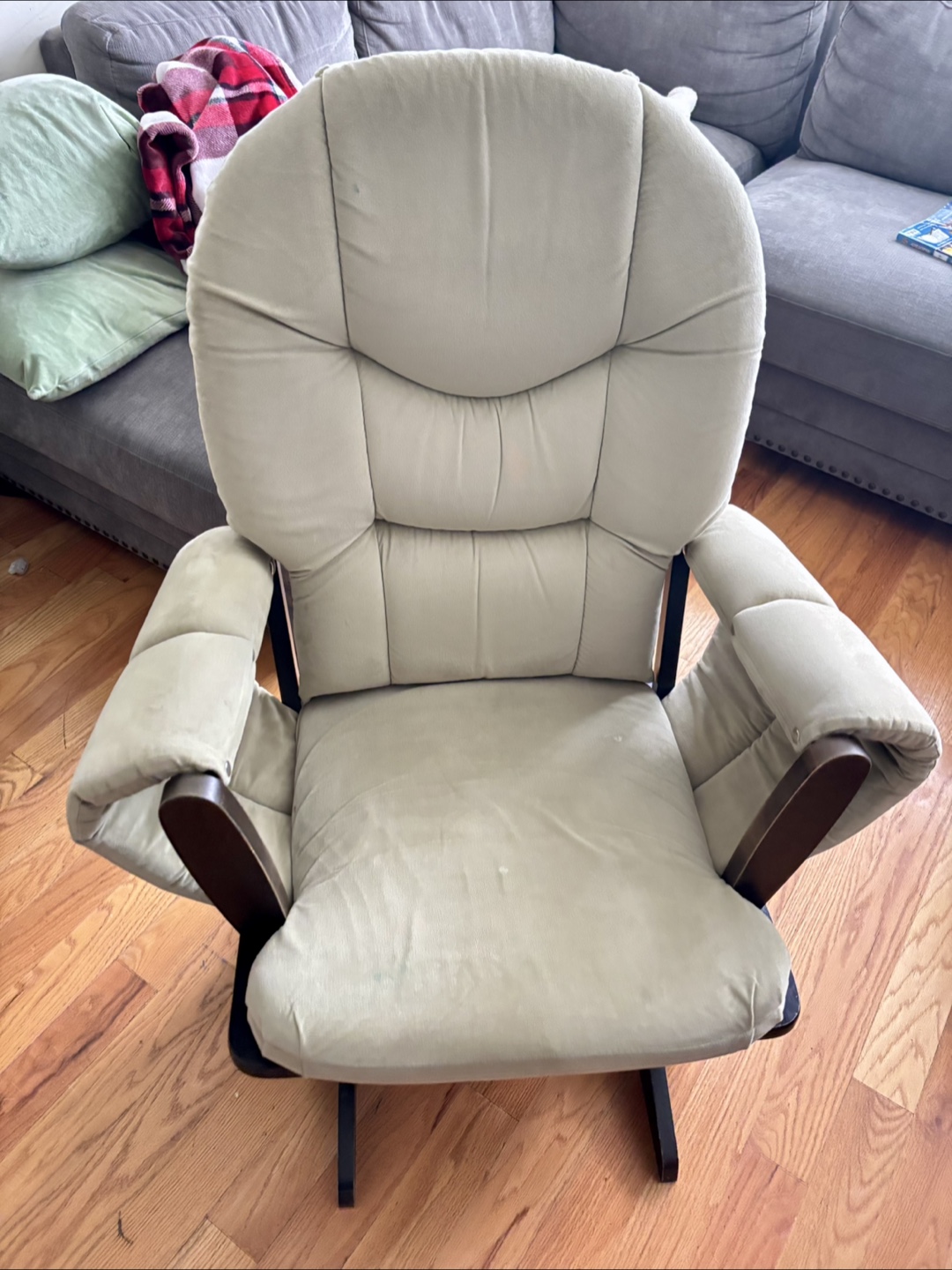 Rocker with Ottoman - Beige/Brown - photo 2