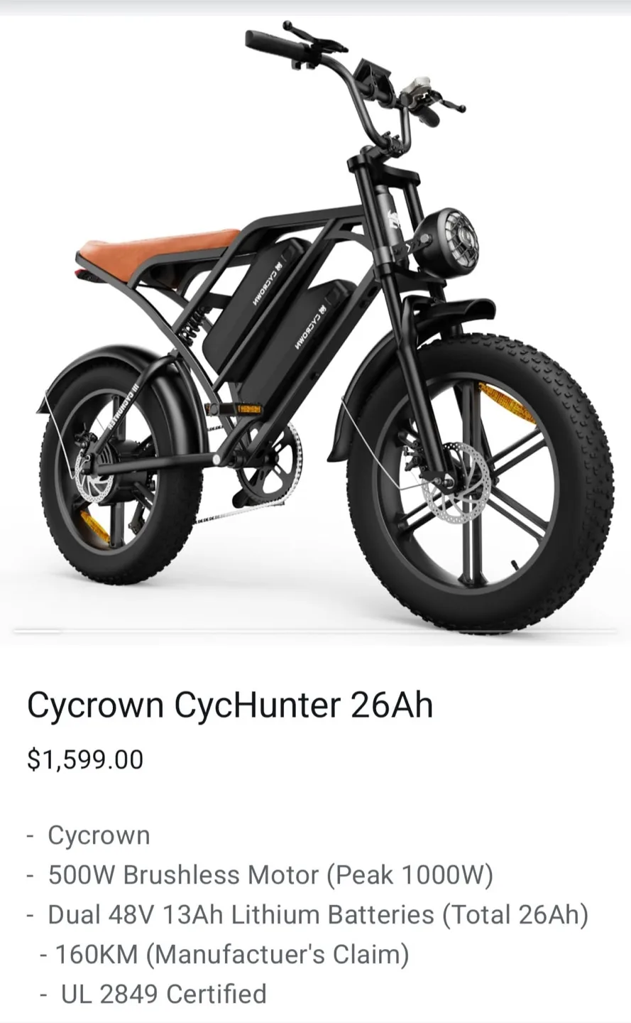 Cycrown Fat Tyre Electric Bicycle image indicator(6)