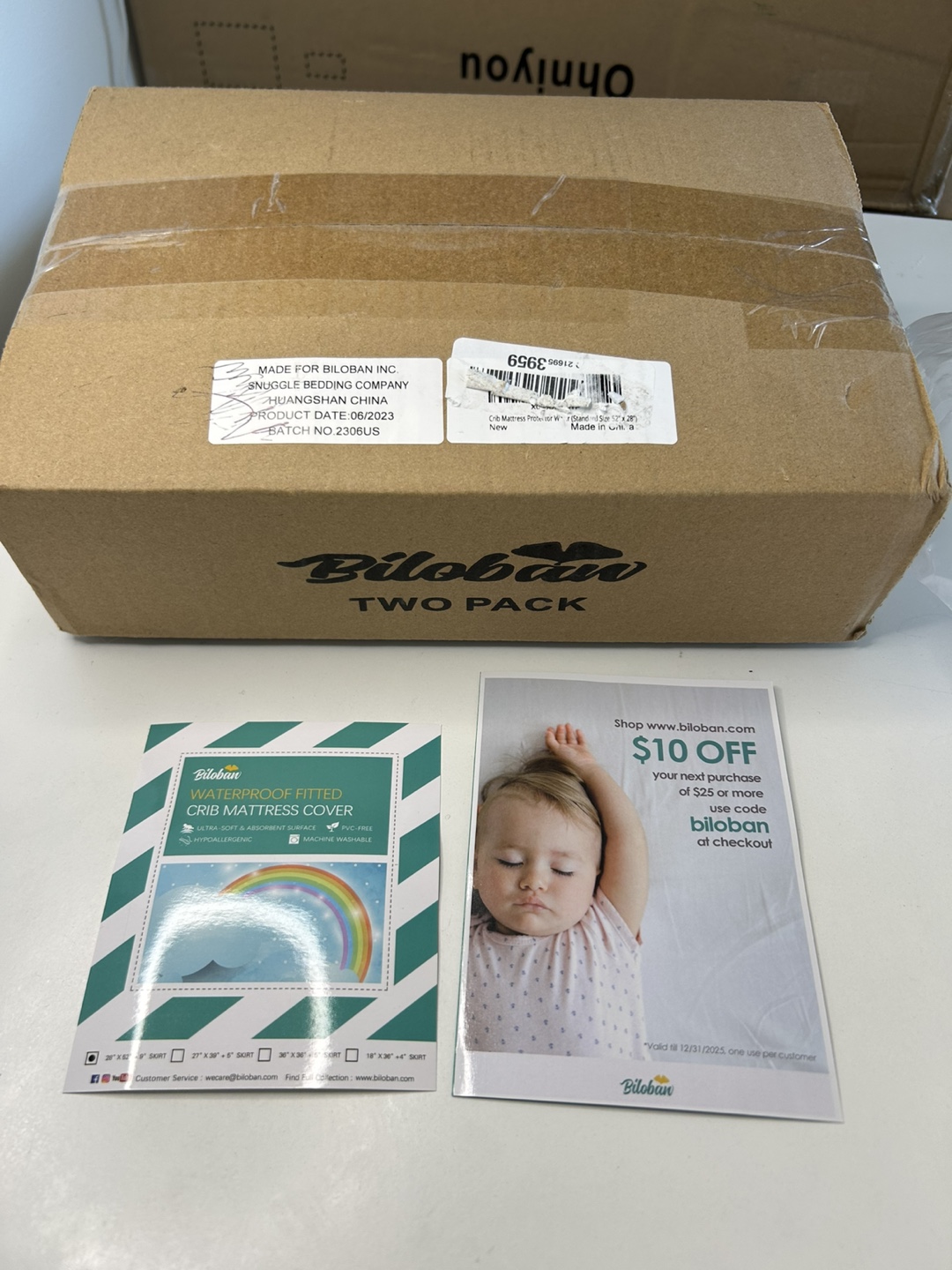 New Biloban Crib Mattress Protector - Two Pack