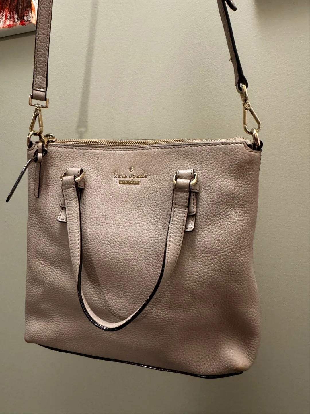 Kate Spade New York Light Beige Leather Crossbody Bag thumbnail