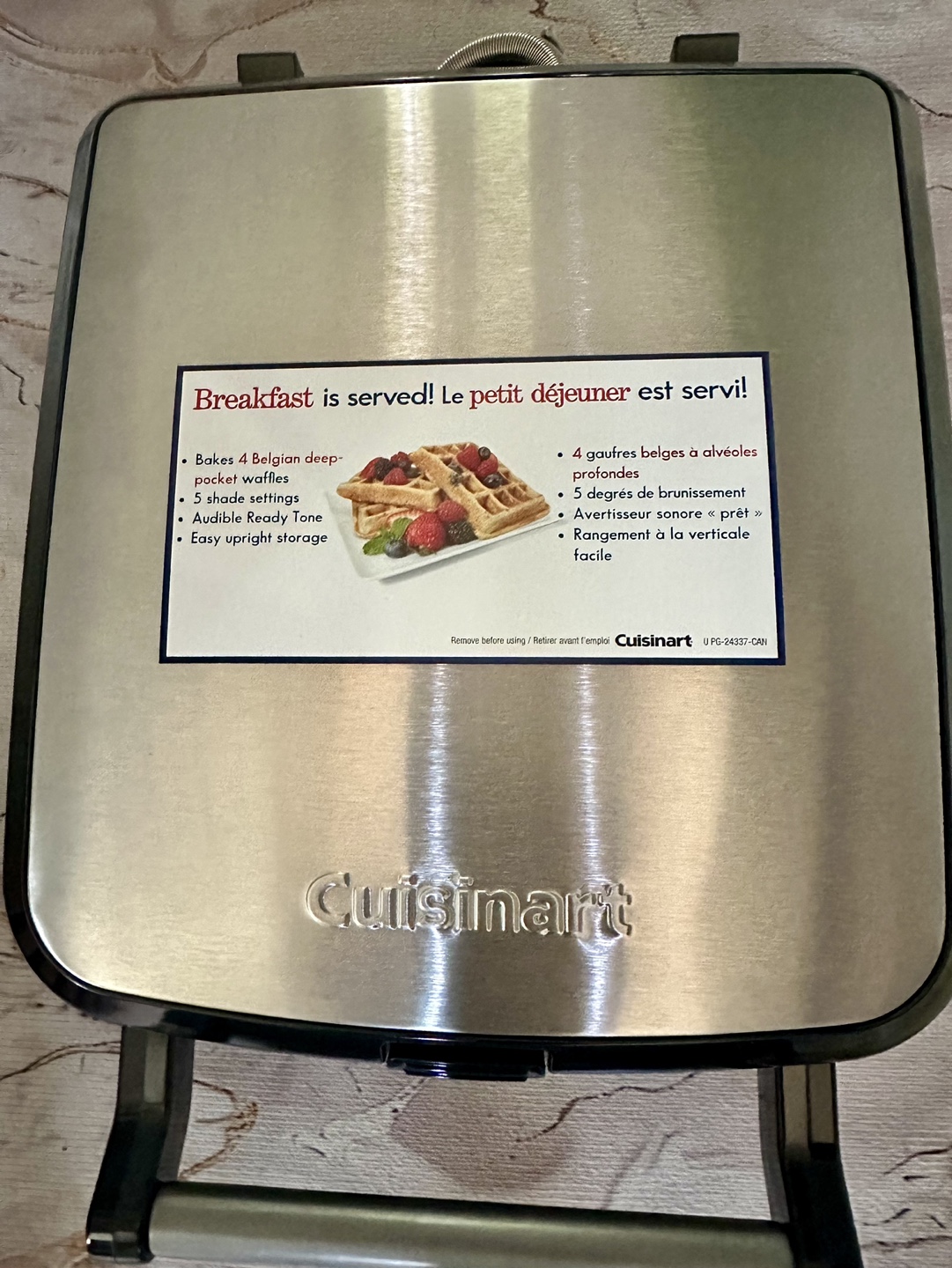 Cuisinart 4-Slice Belgian Waffle Maker - WAF-100C - New in Box - photo 4