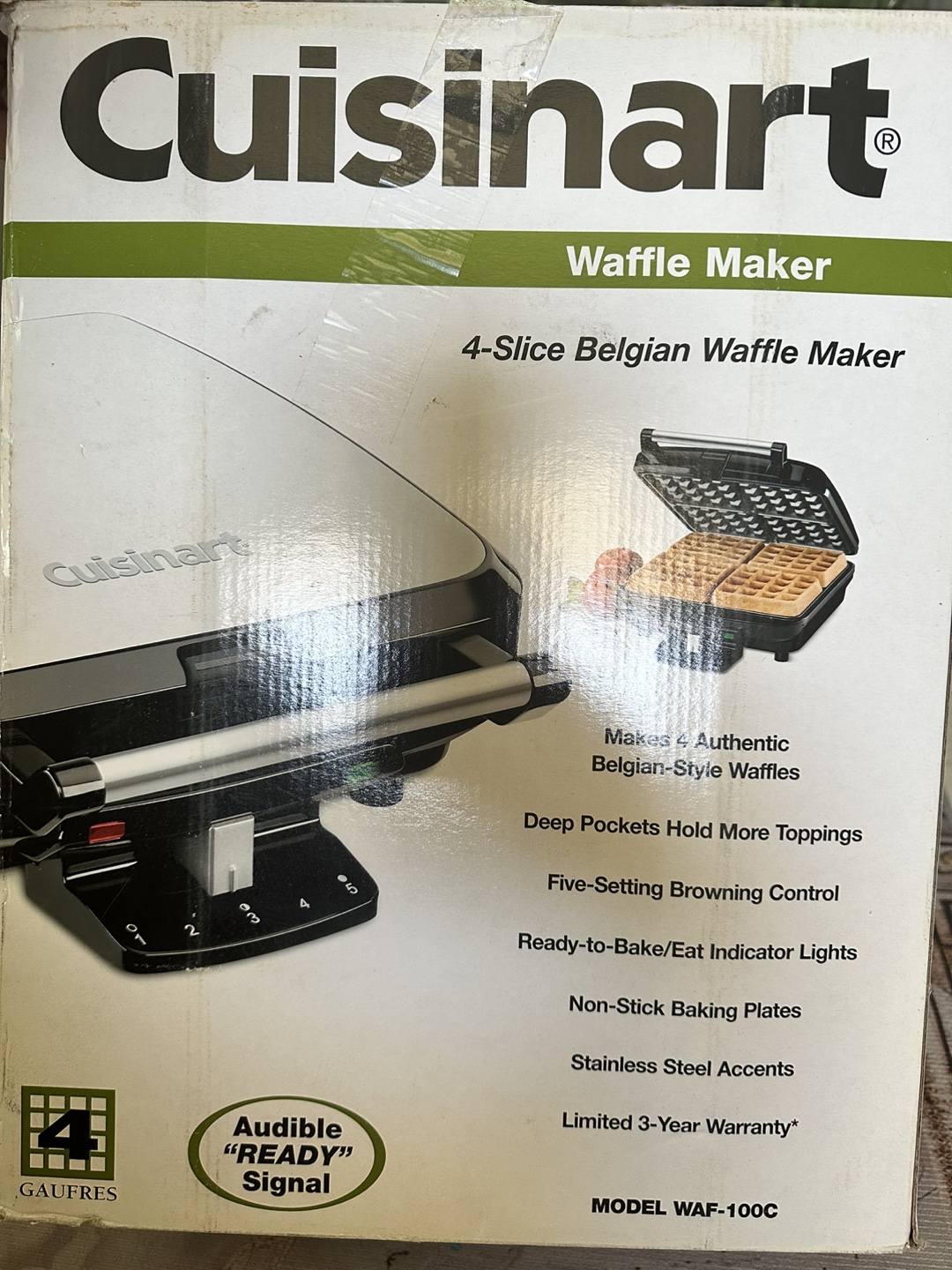Cuisinart 4-Slice Belgian Waffle Maker - WAF-100C - New in Box
