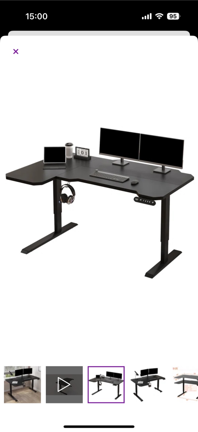 Electric Height L-Shaped Adjustable Standing Desk - photo 2