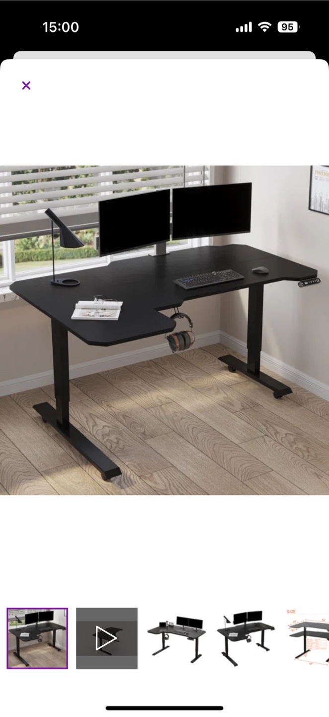 Electric Height L-Shaped Adjustable Standing Desk