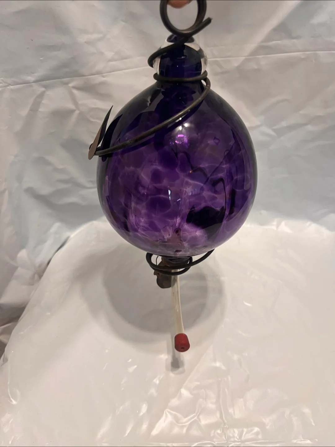 Purple Glass Hummingbird Feeder image indicator(3)