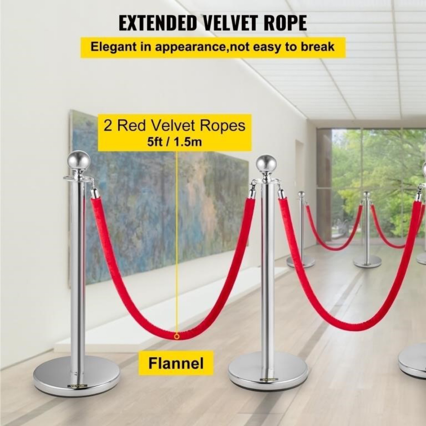 VEVOR Set of 4 Stainless Steel Queue Poles - photo 4