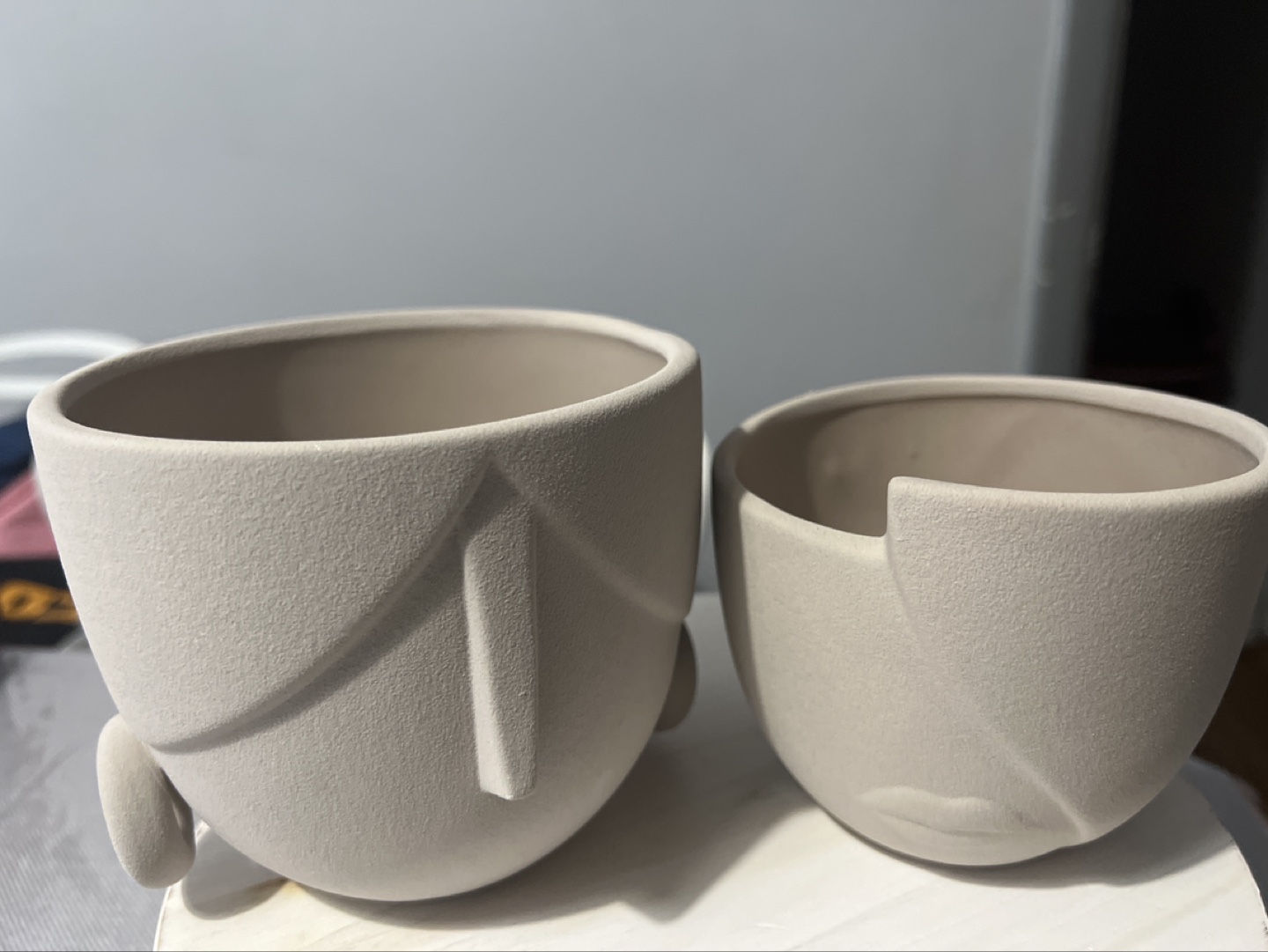 Set of Two Face Planters
