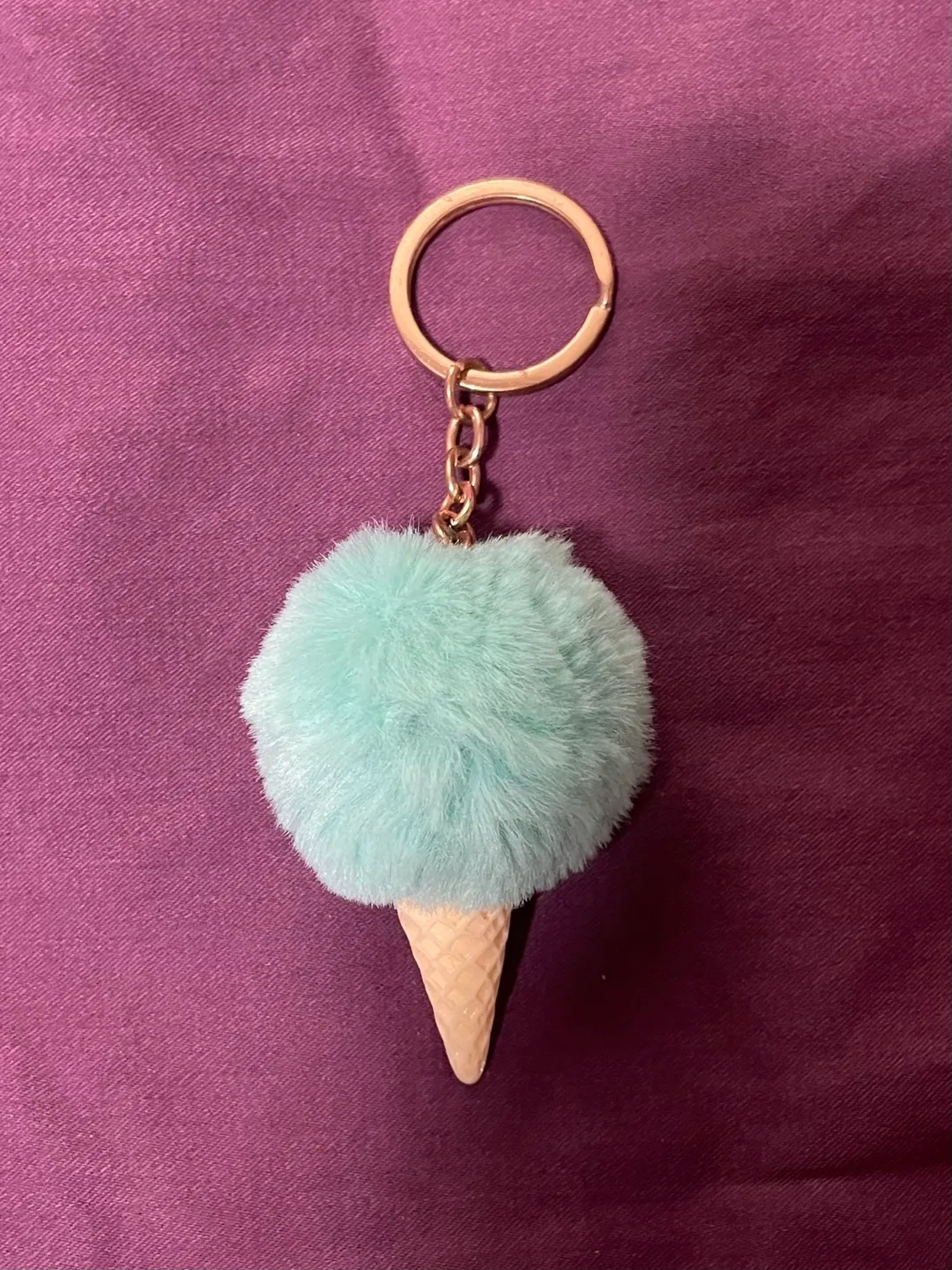 Adorable Mint Green Ice Cream Keychain thumbnail