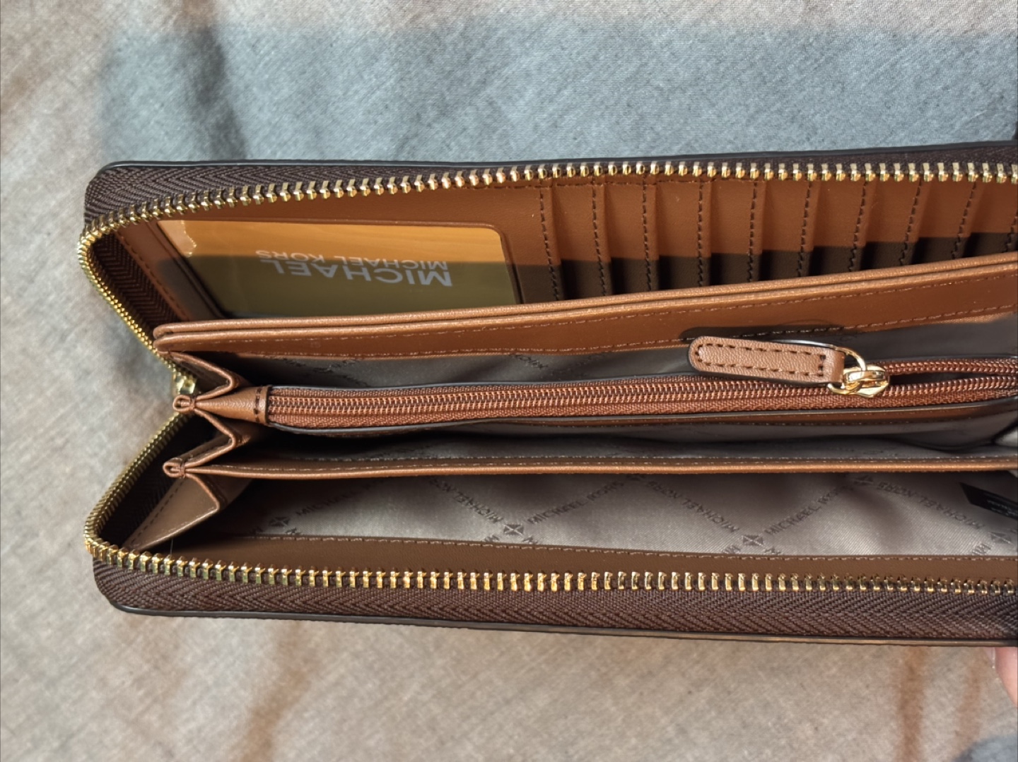 Michael Kors Brown and Gold Zip Around Wallet - photo 5