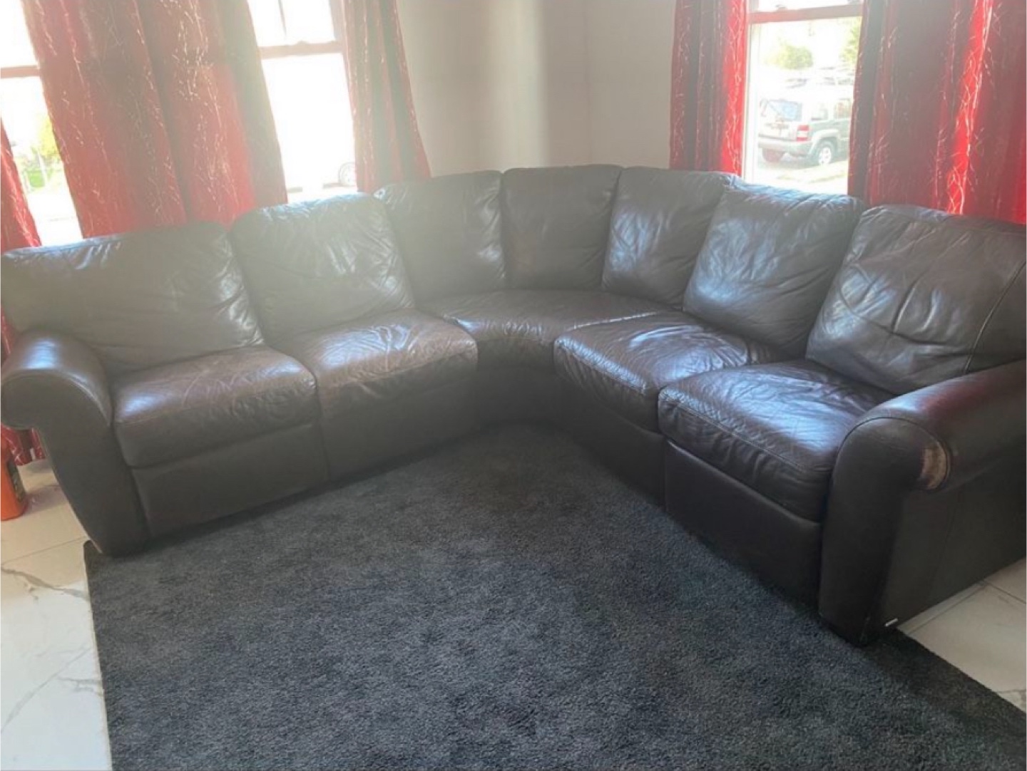 Brown Simili Leather Sectional Sofa - photo 3