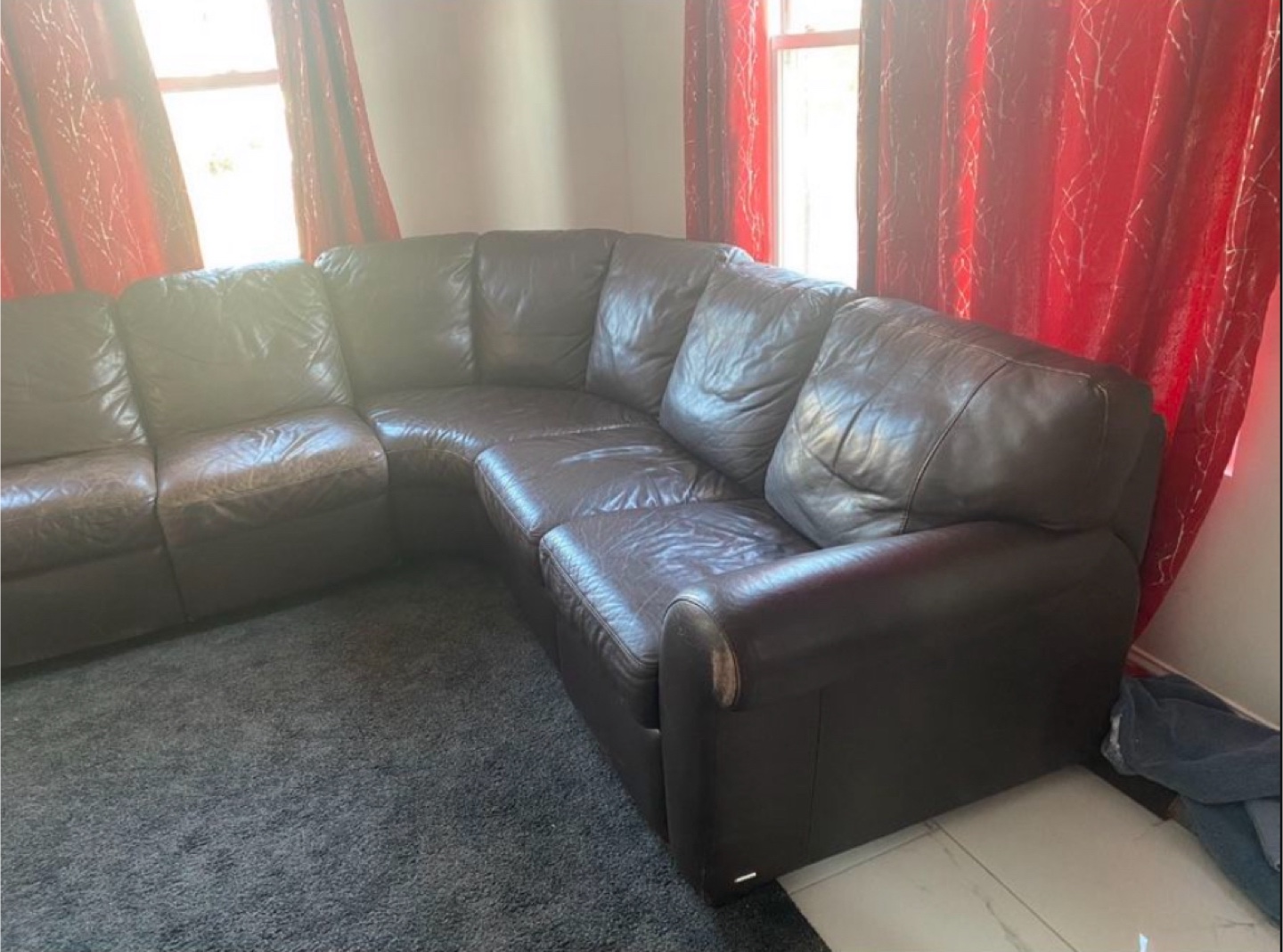 Brown Simili Leather Sectional Sofa - photo 2