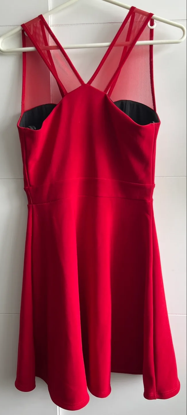🍒Red Mesh-Back Skater Dress image indicator(3)