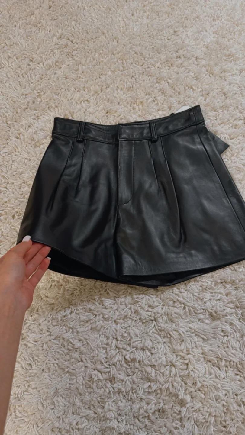 Black Leather Shorts thumbnail