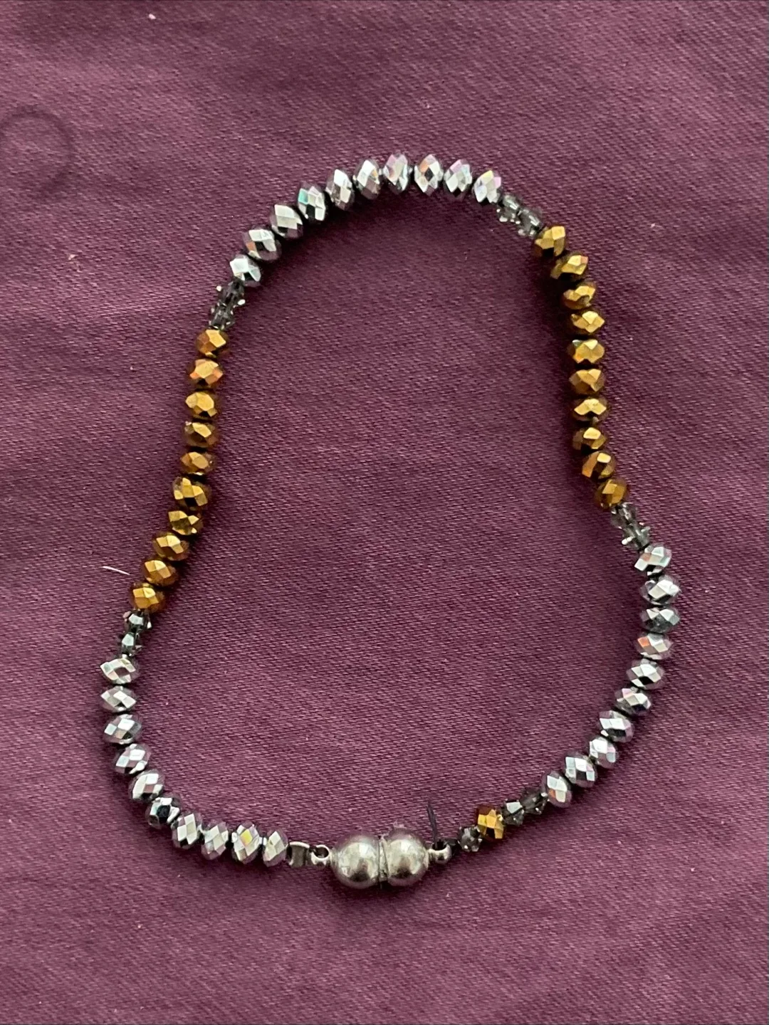 Gold and Silver Beaded Necklace thumbnail