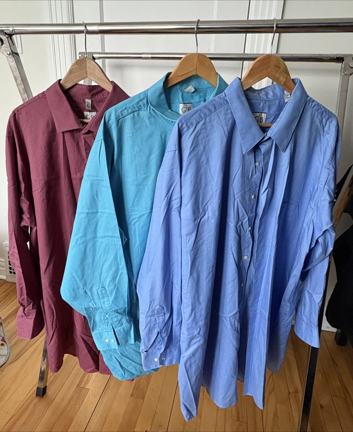 Three GB Men's Long-Sleeve Dress Shirts - Bundle