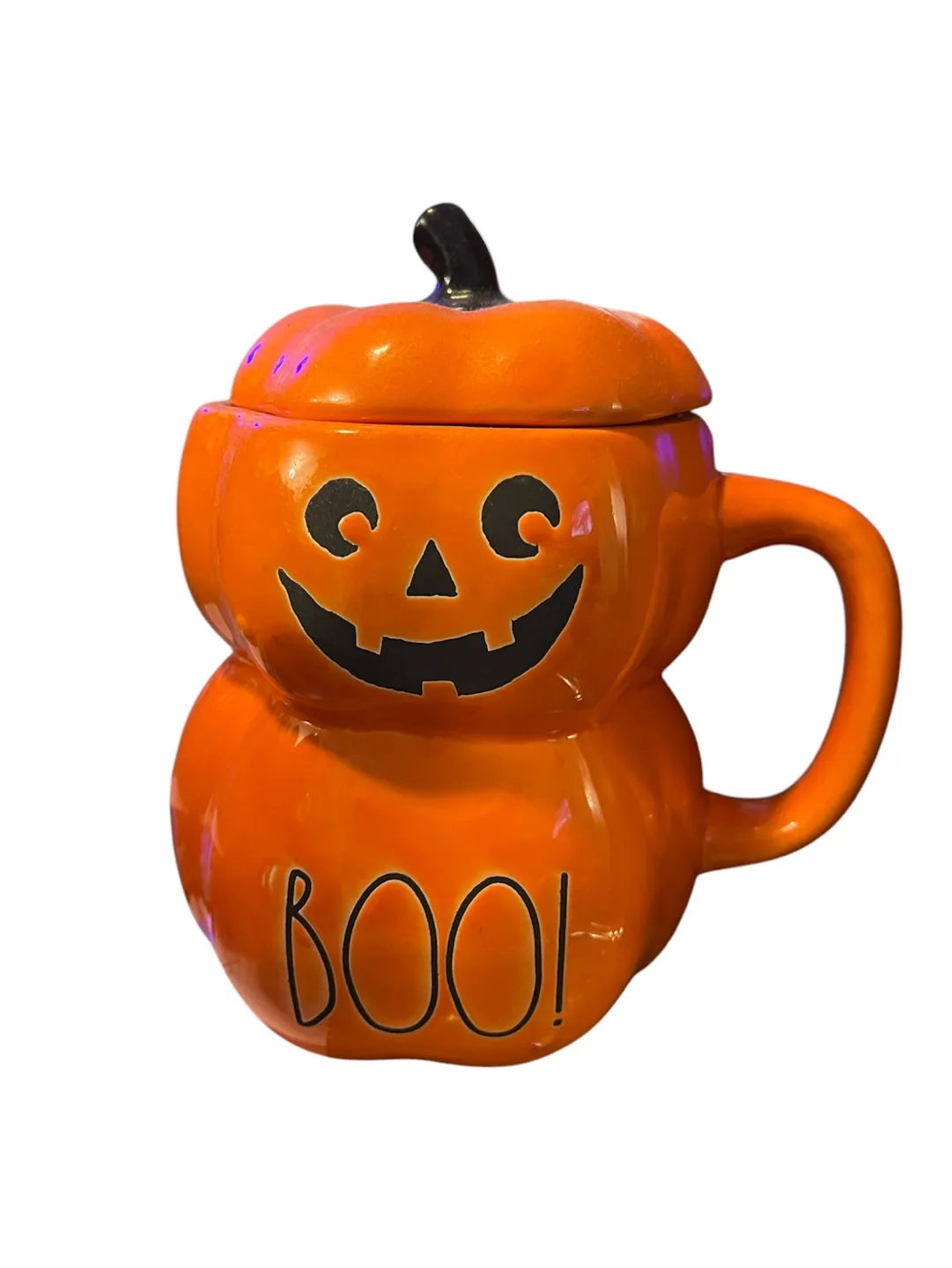 Rae Dunn Halloween Boo! Pumpkin Mug with Lid thumbnail
