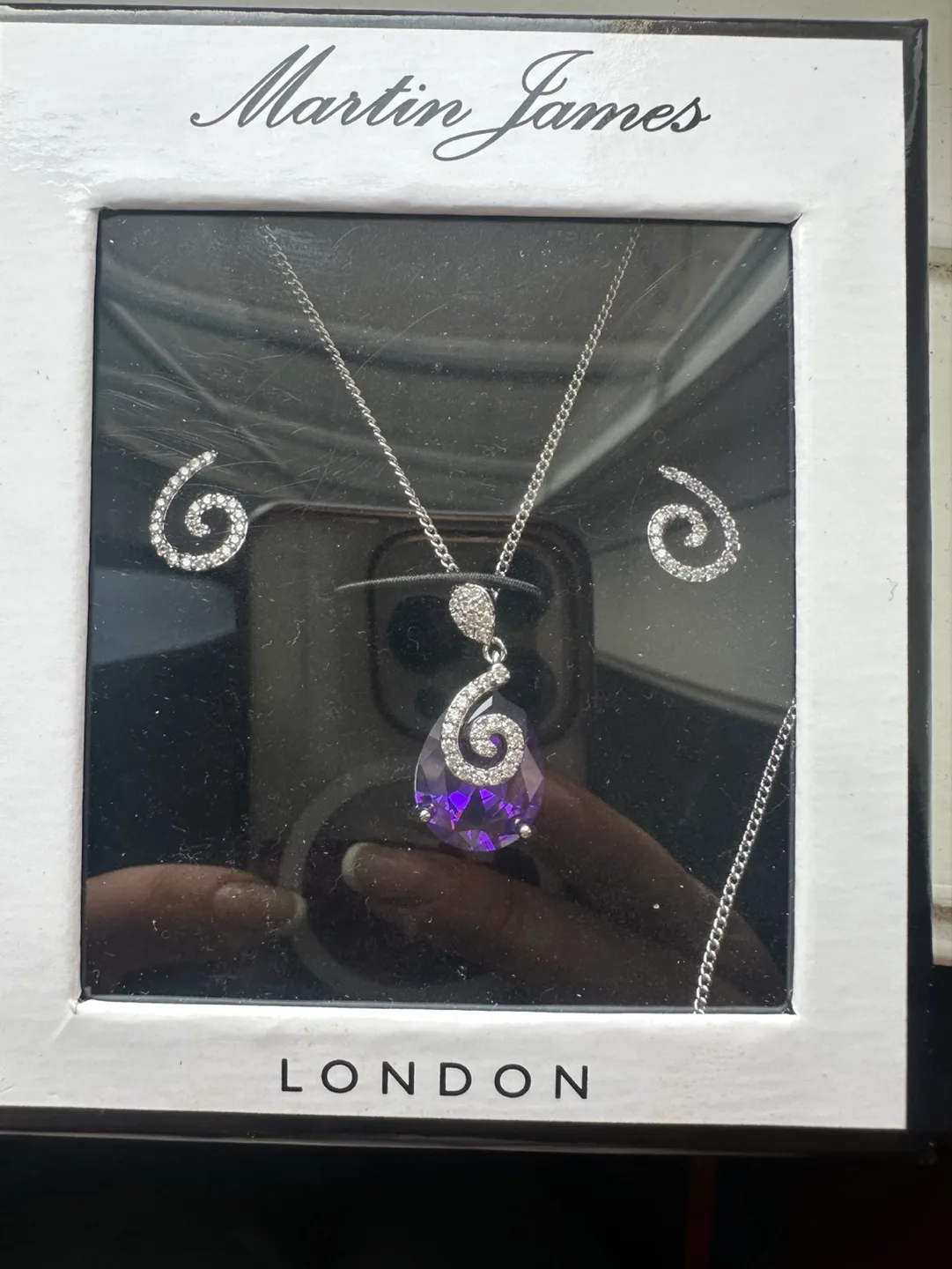 Martin James London Purple Amethyst Necklace and Earrings Set thumbnail