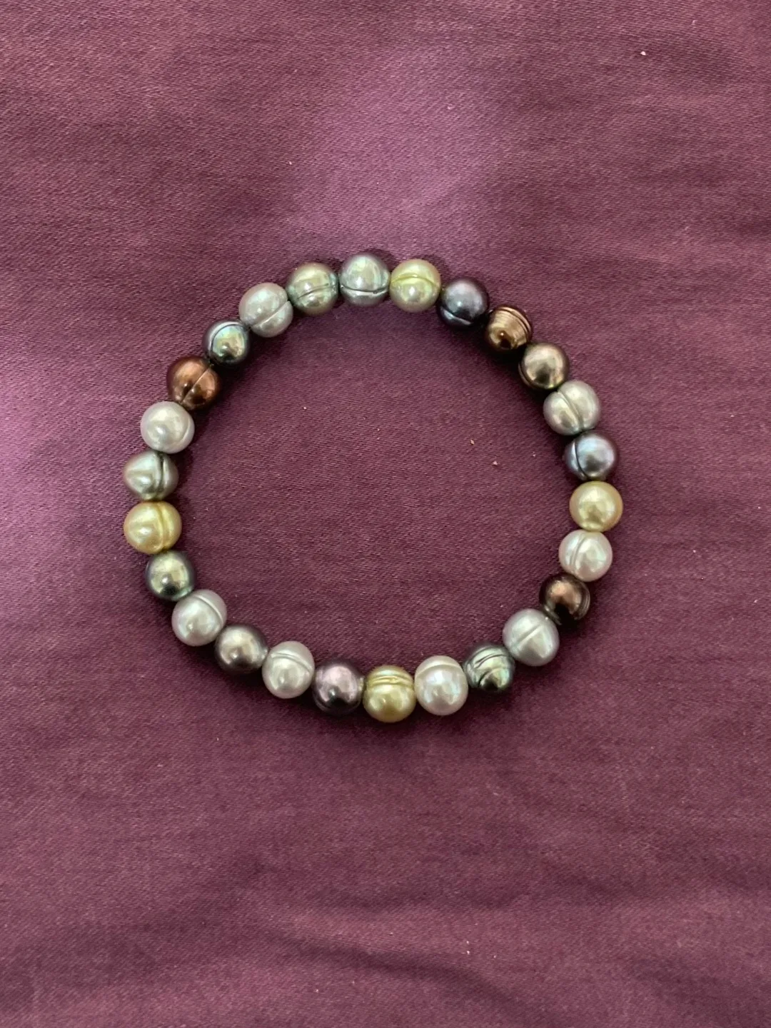 Multicoloured Metal Tones Pearl Bracelet thumbnail