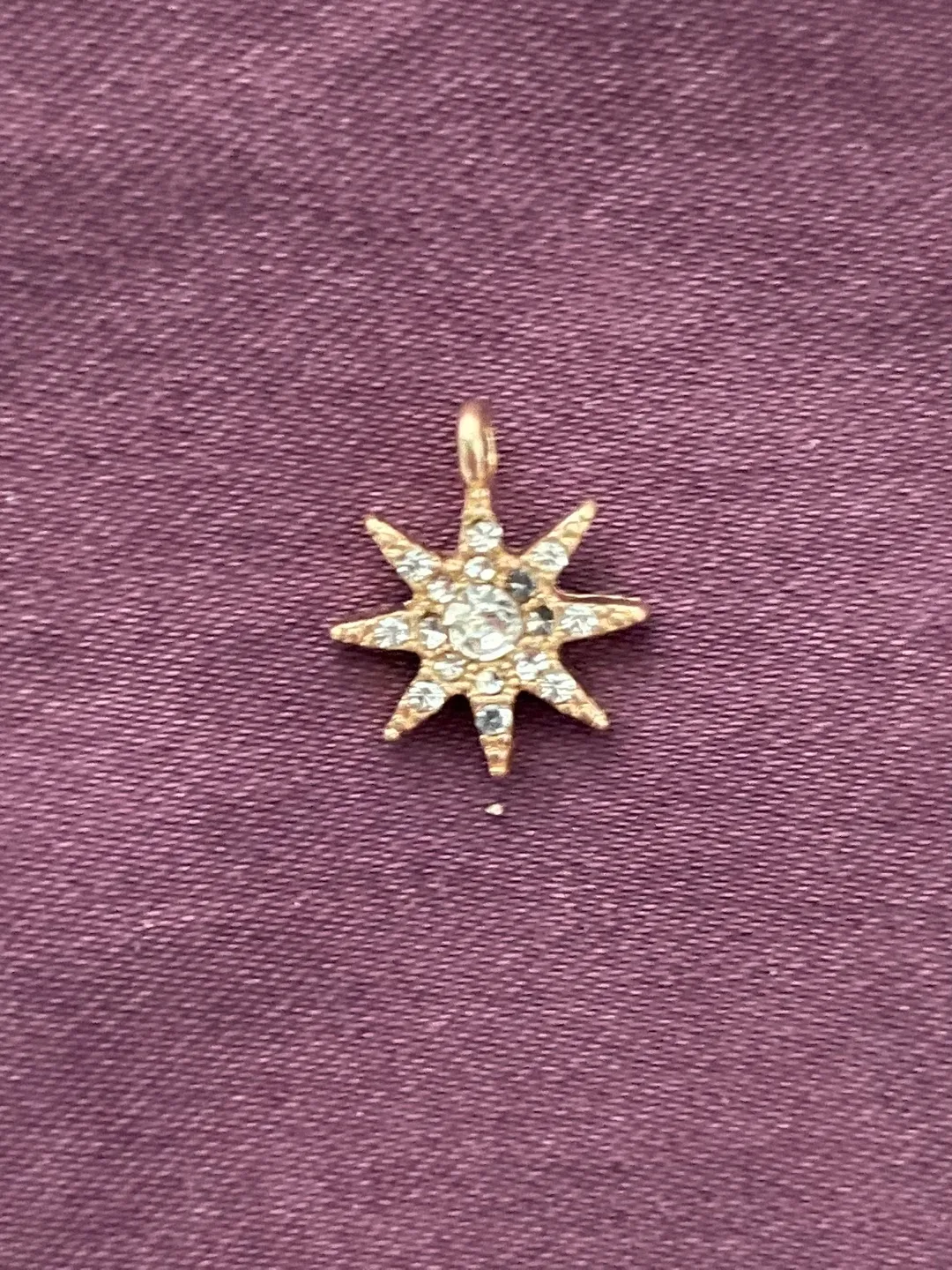 Gold Star Charm with Clear Crystals thumbnail