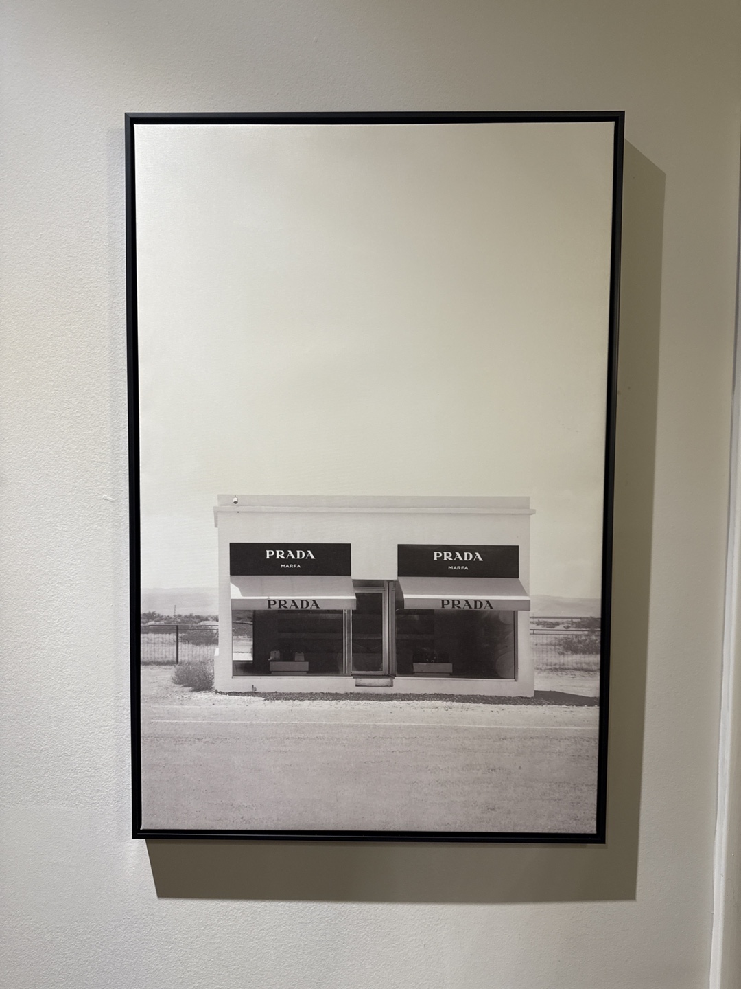 Prada Marfa Black and White Canvas Print
