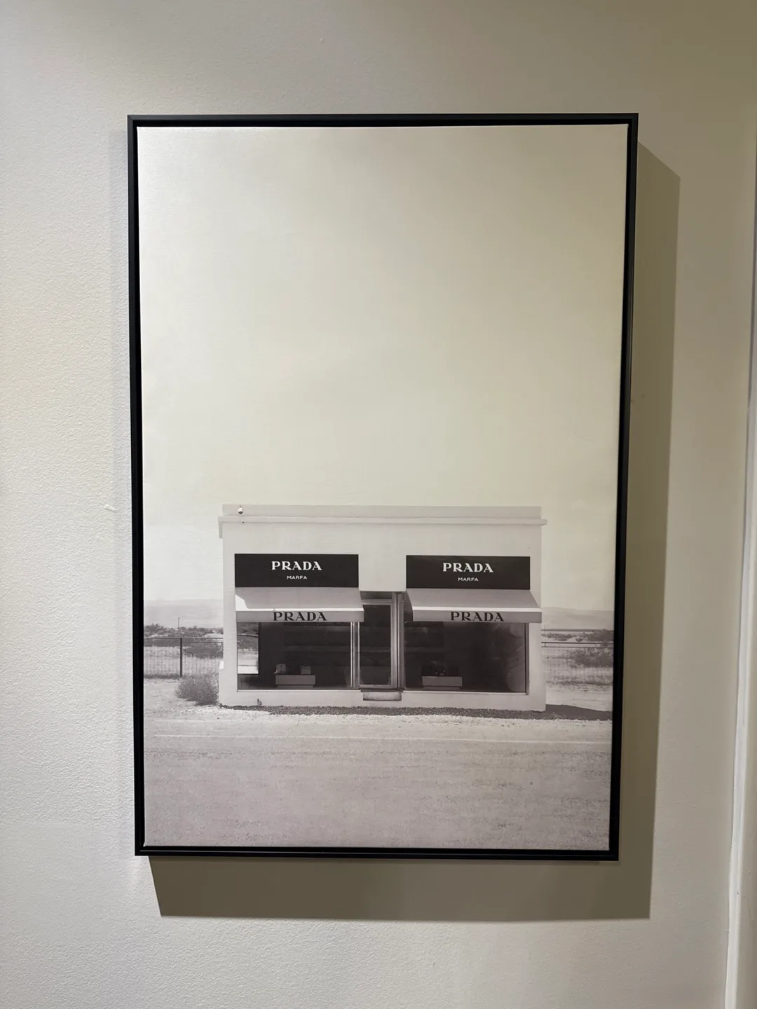 Prada Marfa Black and White Canvas Print thumbnail