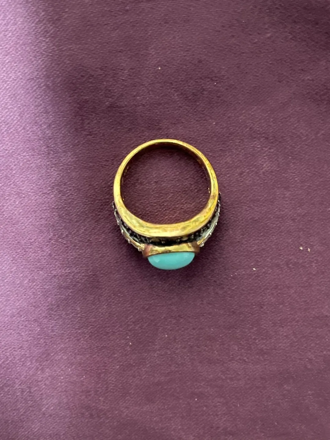 Stunning Turquoise and Black Gem Statement Ring image indicator(2)