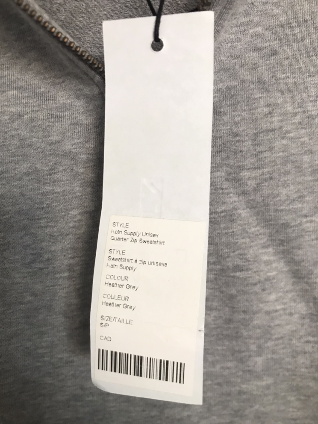Kotn Supply Unisex Quarter Zip  Sweatshirt - New  - Small - photo 2