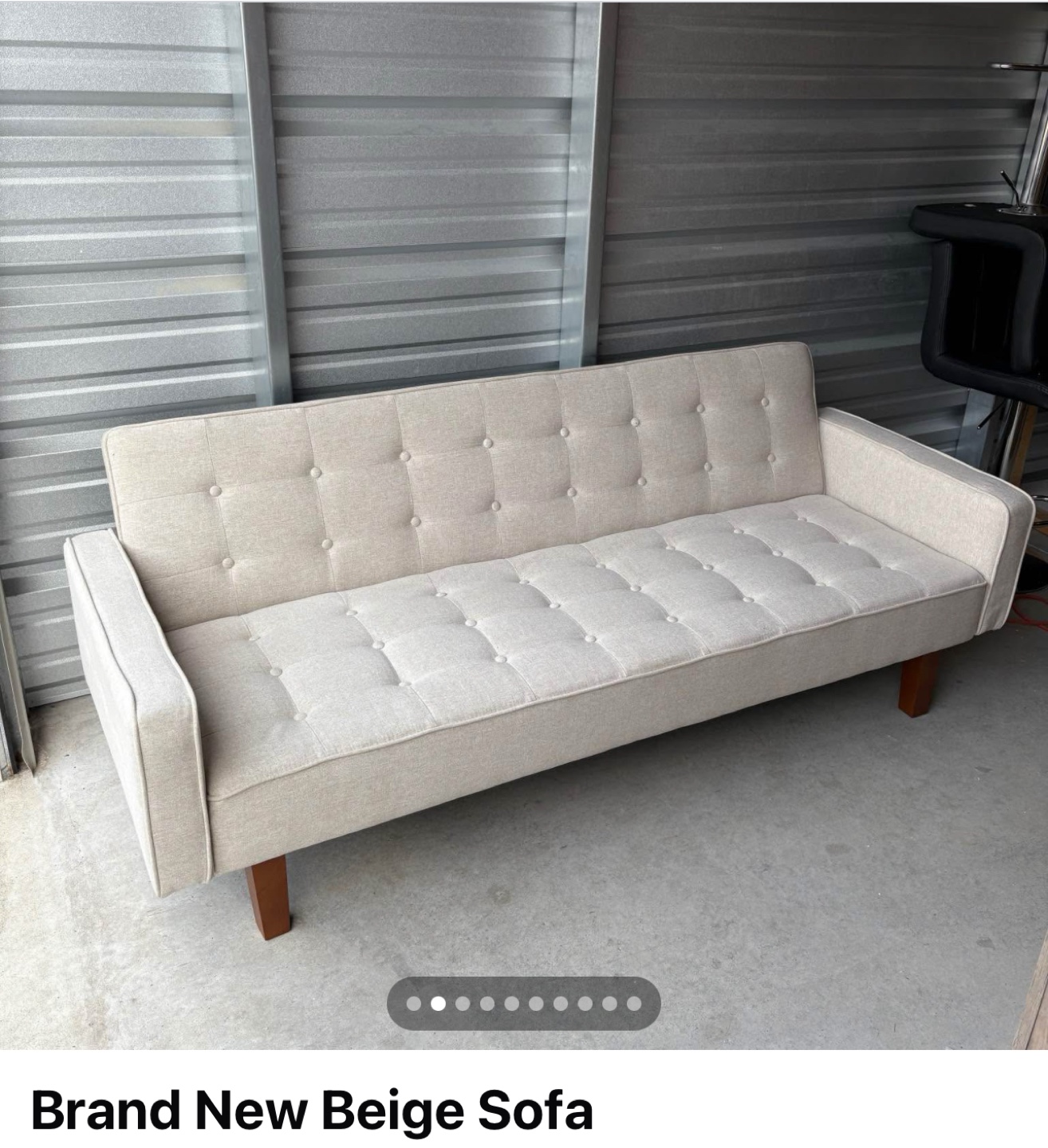 Beige Futon Sofa Bed - photo 3