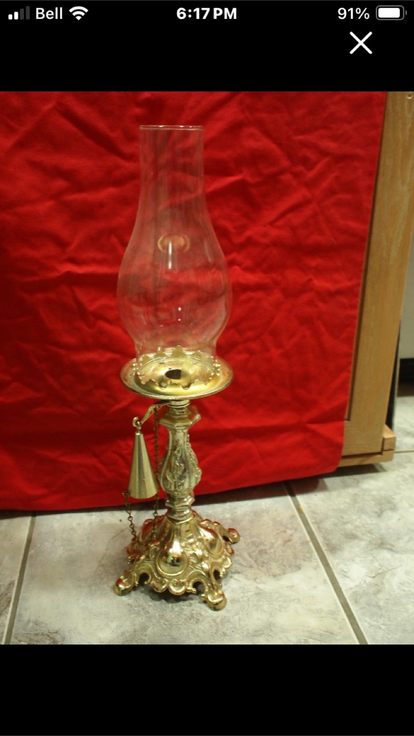 Vintage gold ornate  hurricane  candle holders with snuffer,
