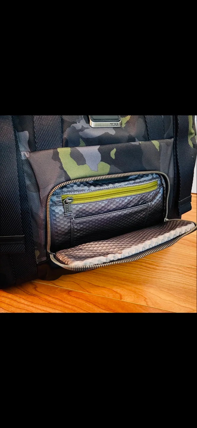 $900+ Like New, Tumi Camo Leather Duffle Bag image indicator(7)