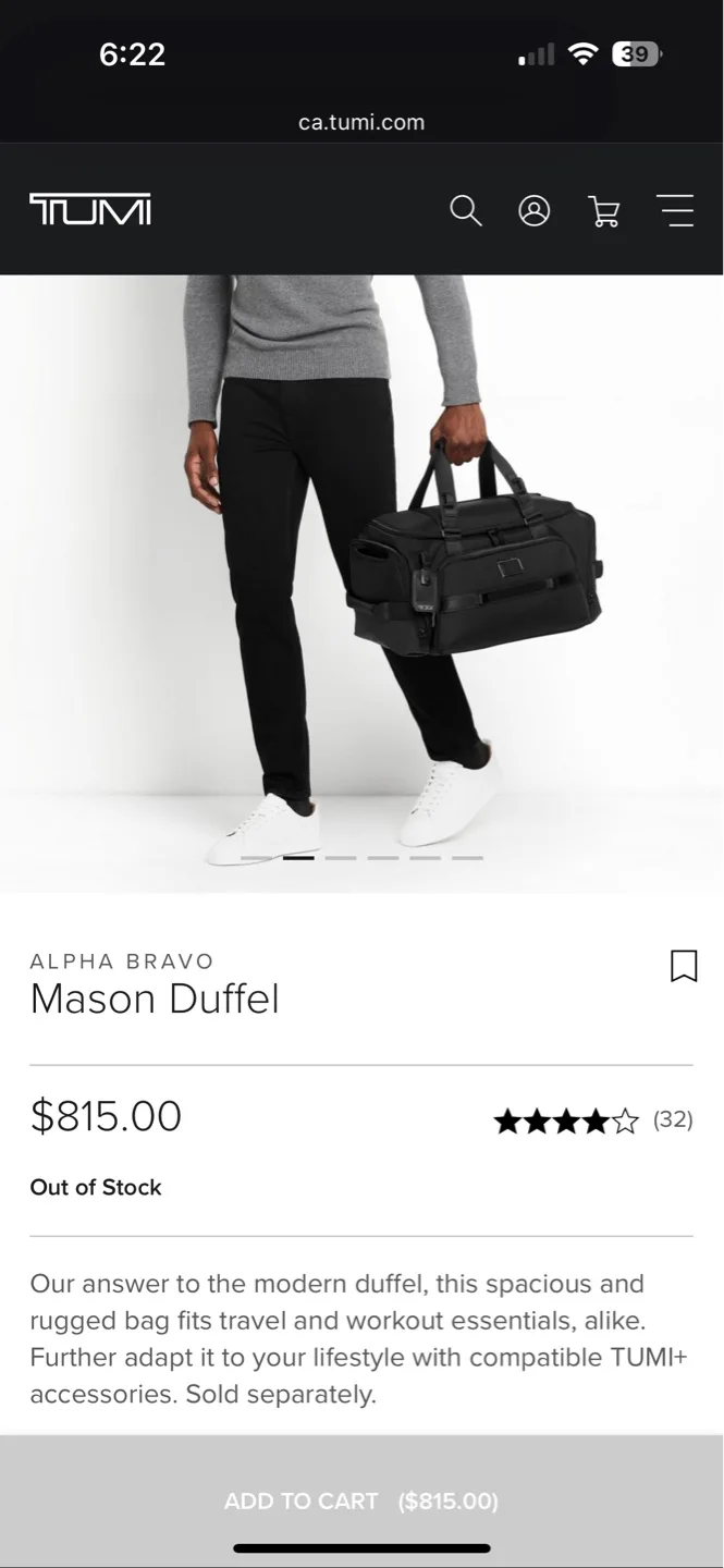 $900+ Like New, Tumi Camo Leather Duffle Bag image indicator(9)