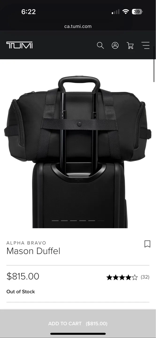 $900+ Like New, Tumi Camo Leather Duffle Bag image indicator(8)