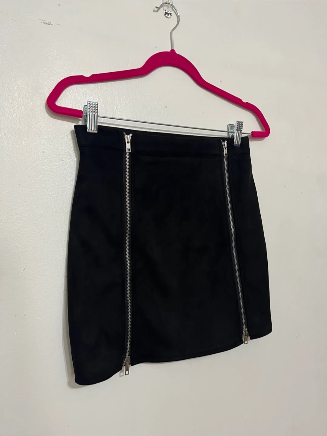 Missguided Petite Black Double Zip Mini Skirt, Size US 4 thumbnail