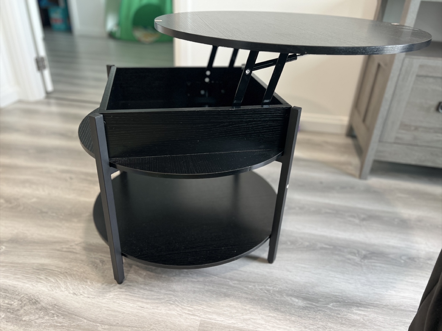 Round Black Lift top Coffee Table - photo 3