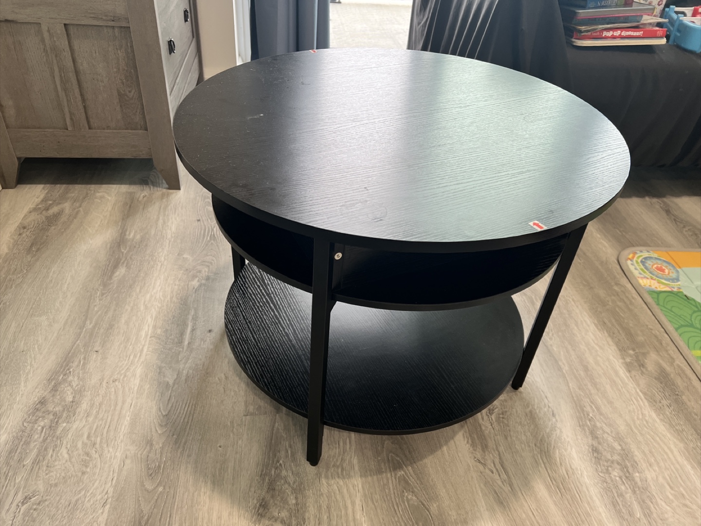 Round Black Lift top Coffee Table