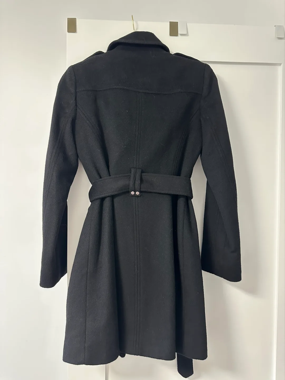 Brand New Michael Kors Black Belted Coat - XS image indicator(2)