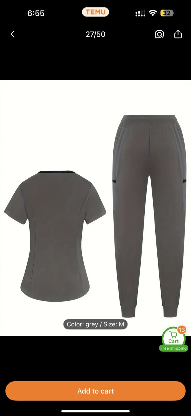 Women's Grey Scrub Set - Size Medium - photo 2