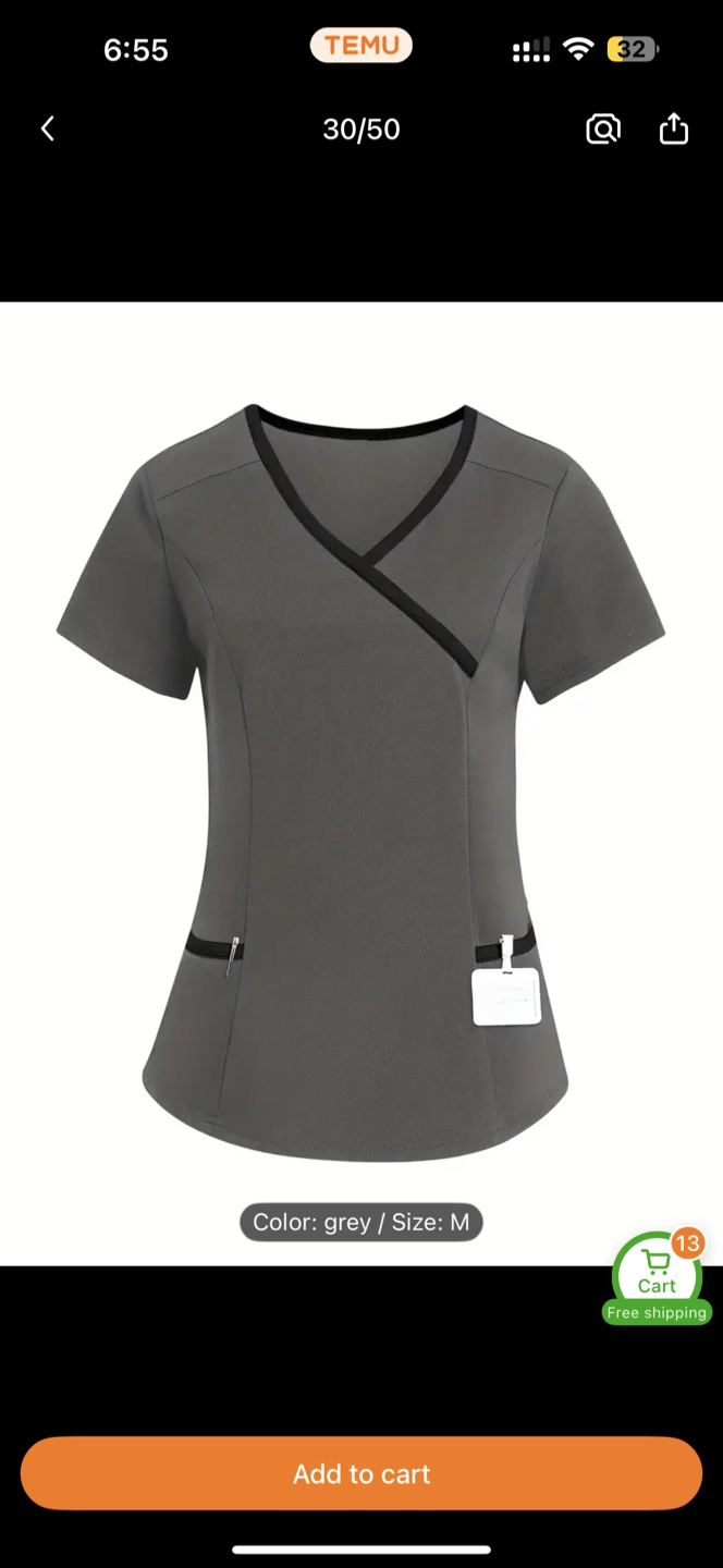 Women's Grey Scrub Set - Size Medium - photo 3